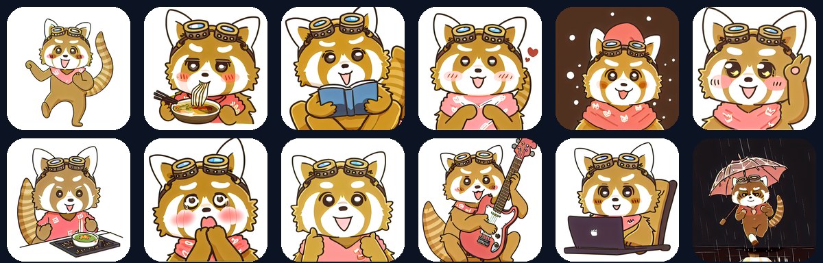 マサフィー LoRA が生成したスタンプ集